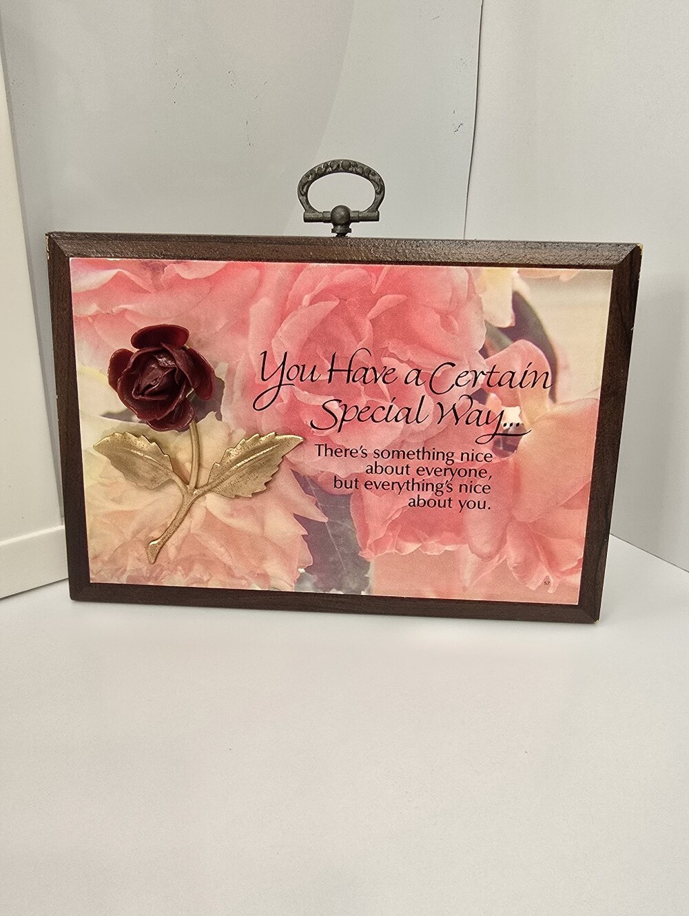 You Have a Certain Special Way Pink Floral Wall Plaque with Rose Accent